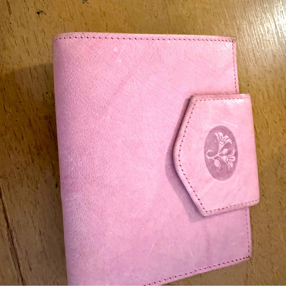 Pink leather wallet